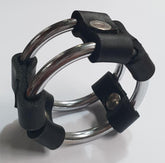 Plain Tube Steel Double Cock Ring Black